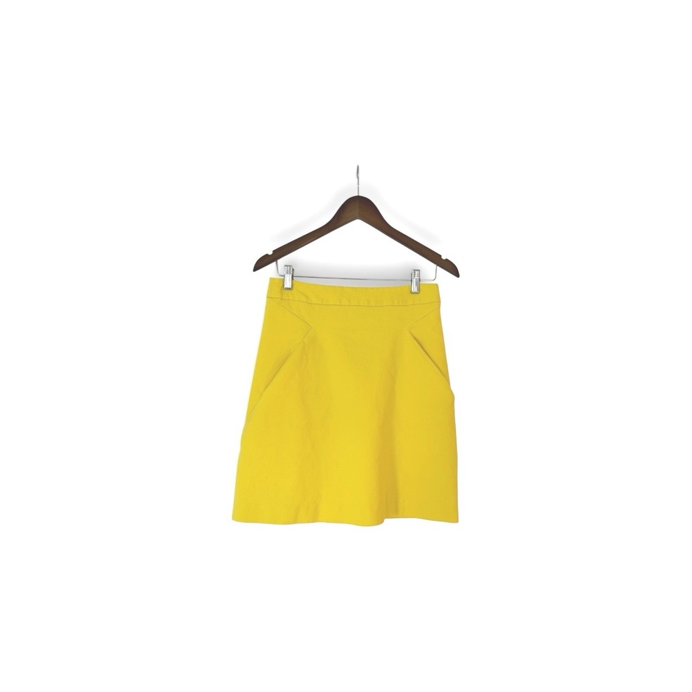 Kate‎ Spade New York Yellow Skirt the Rules A-Line Mini Skirt Size 8 Pockets
